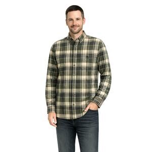 Bit & Bridle Men's M Plaid Classic Western Rancher Cotton Button-Down Shirt EUC